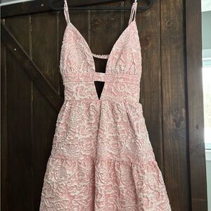 Pink Lace Floral Dress